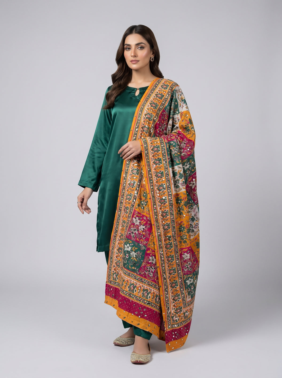 3 pc plain silk dress