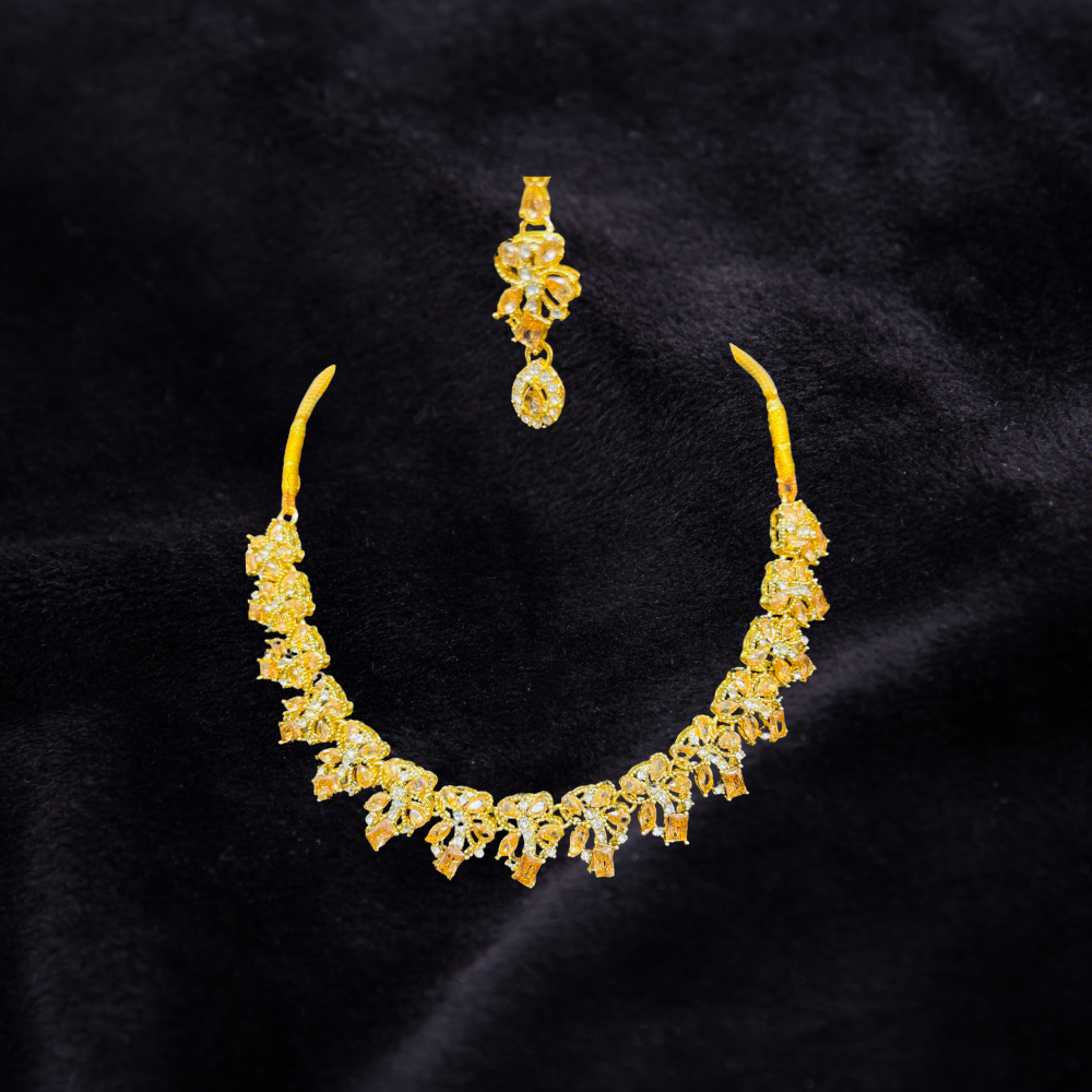 One carat Necklace with stone work