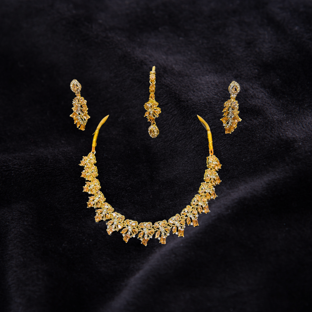 One carat Necklace with stone work