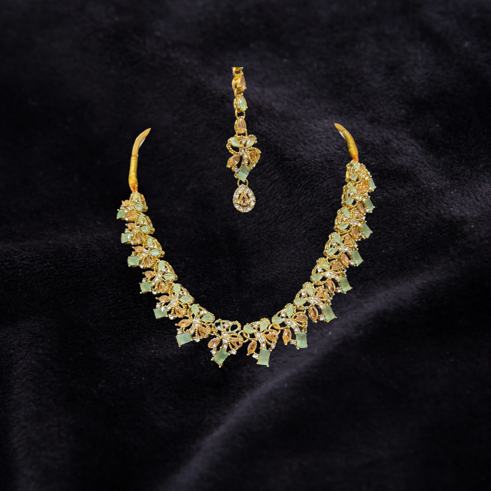 One carat Necklace with stone work