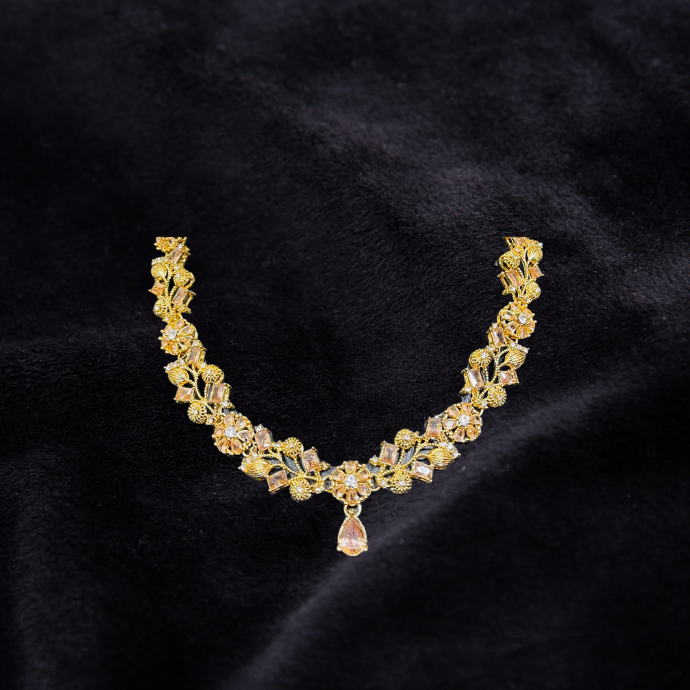 One carat Necklace with stone work