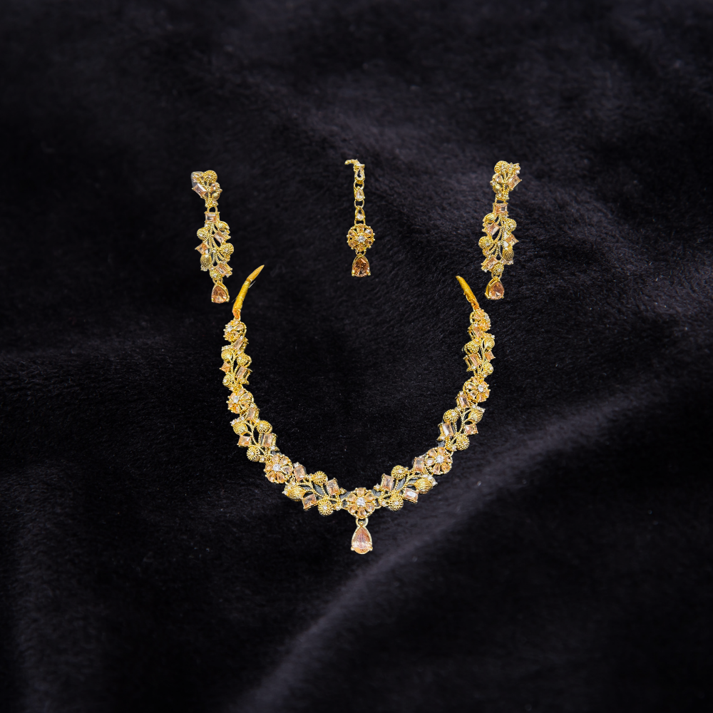 One carat Necklace with stone work