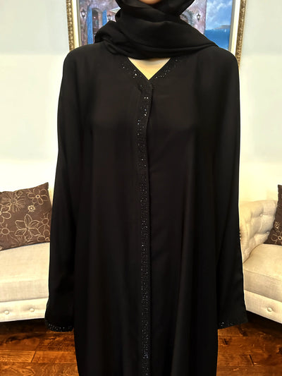 Front open plain abaya