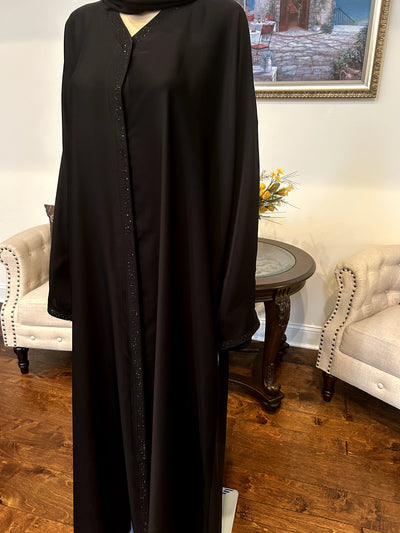 Front open plain abaya