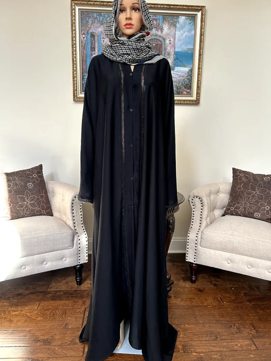Plain Abaya with laces