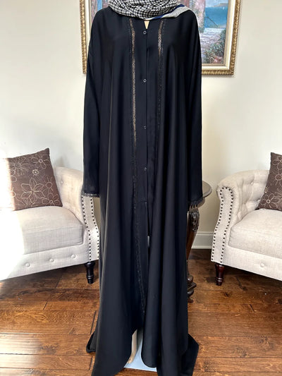 Plain Abaya with laces