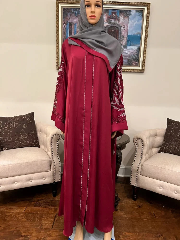 Silk Abaya with scarf and Embroidery work