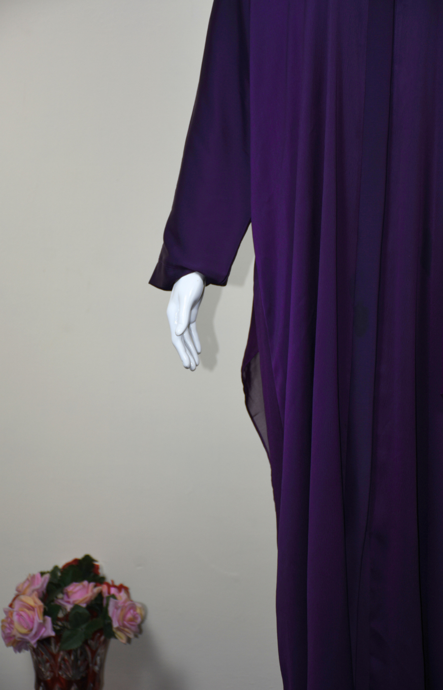 Plain Abaya in Nida Fabric with Hijab cap stitched with Scarf