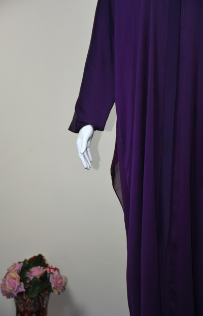Plain Abaya in Nida Fabric with Hijab cap stitched with Scarf