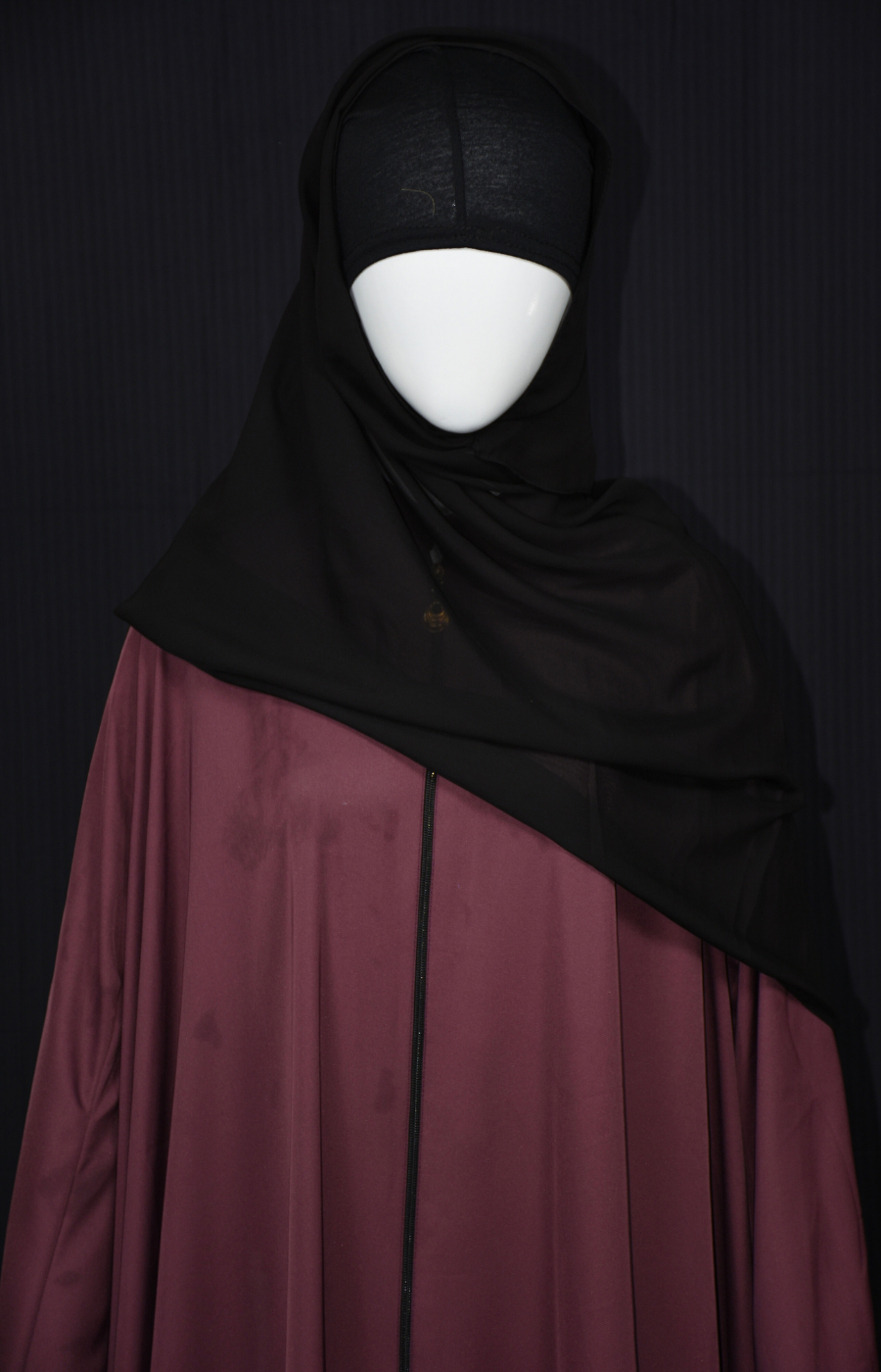 Elegant abaya on Nida fabric with Hajib cap stitched with Scarf