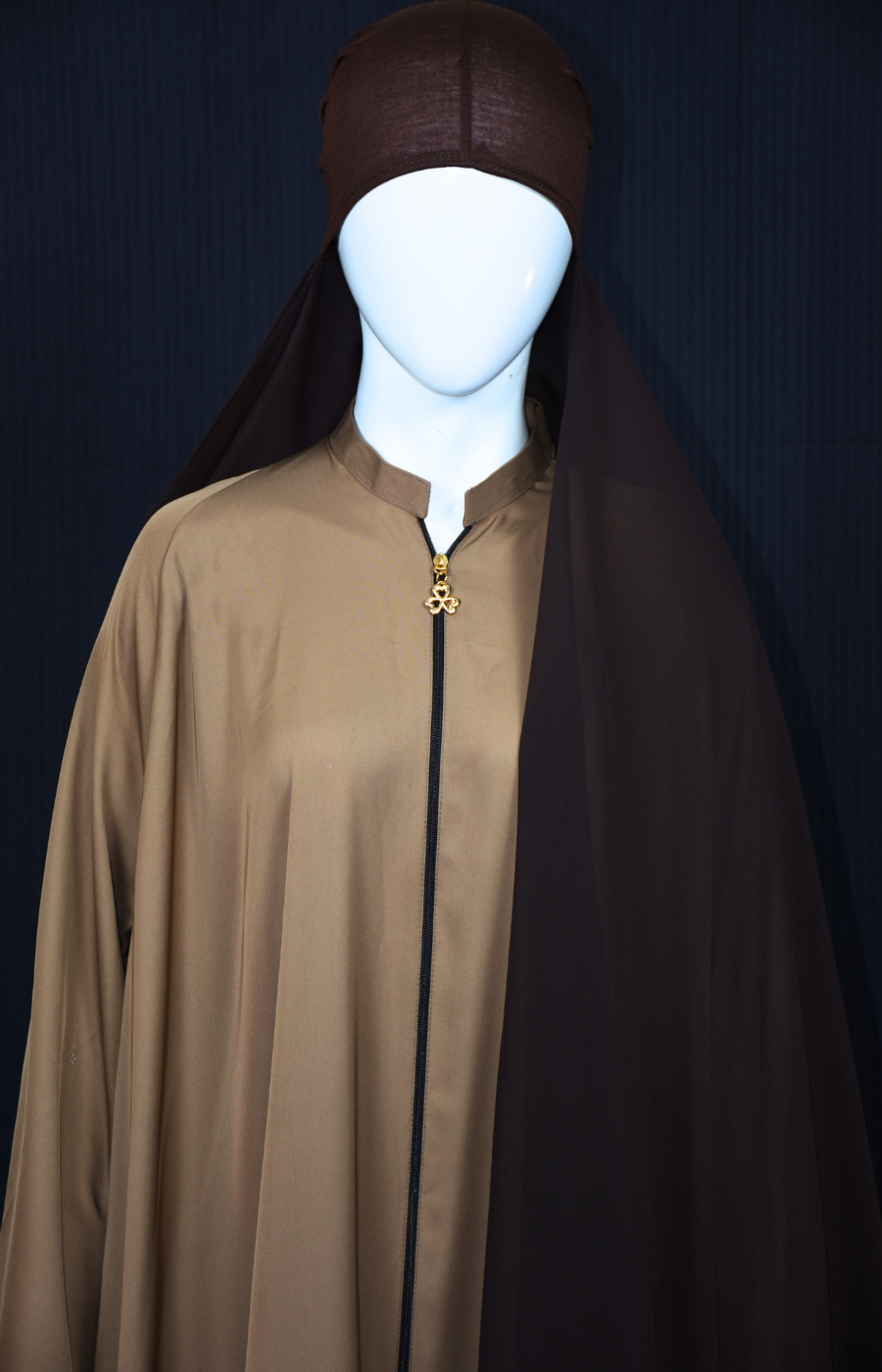 Elegant abaya on Nida fabric with Hajib cap stitched with Scarf
