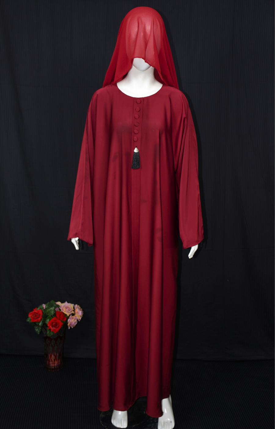 Elegant abaya on Nida fabric with Scarf