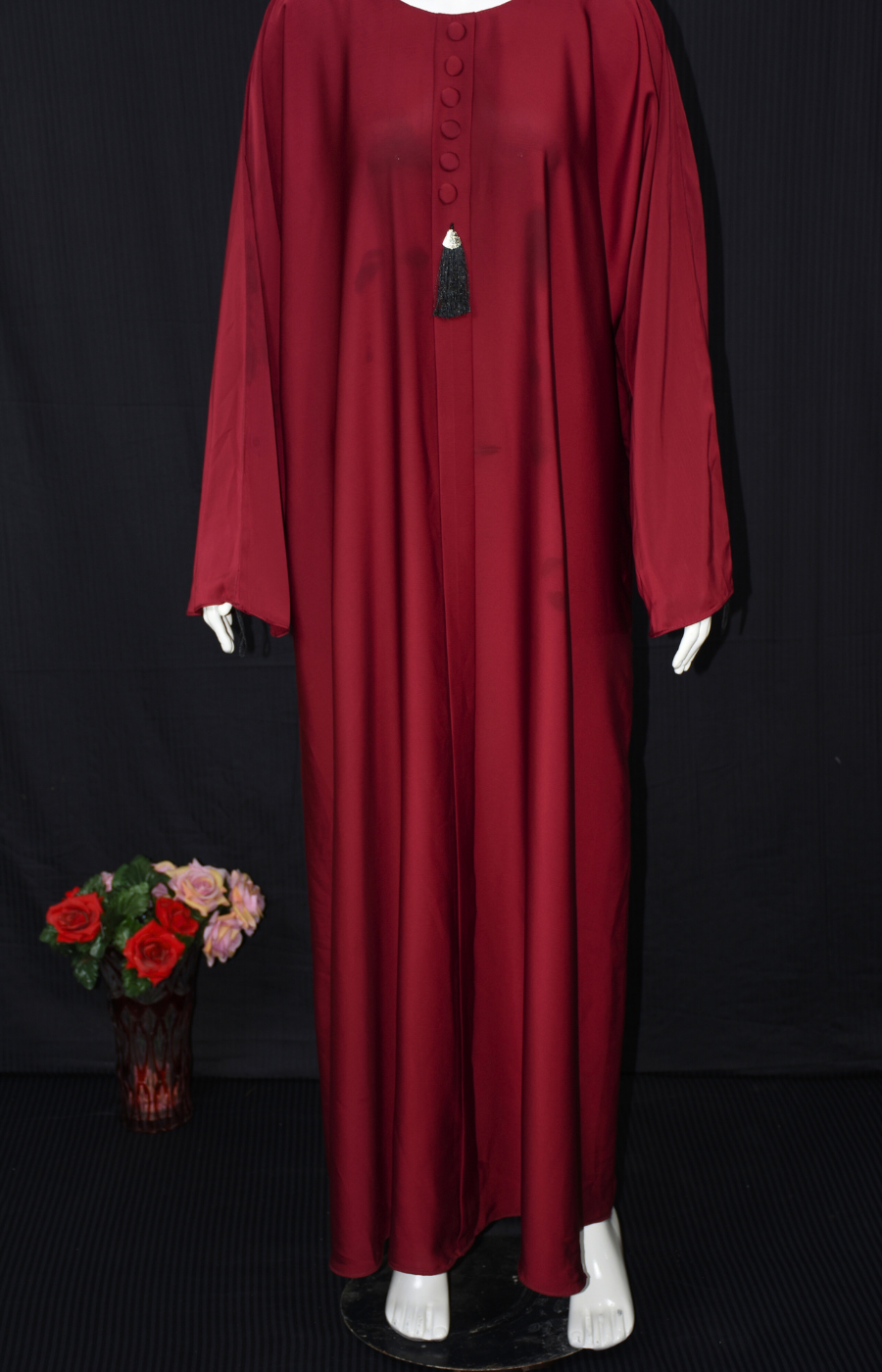 Elegant abaya on Nida fabric with Scarf