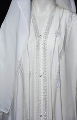 Elegant and stylish front open Abaya with stone work