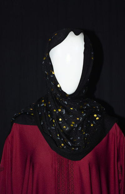 Front open Abaya with stone work