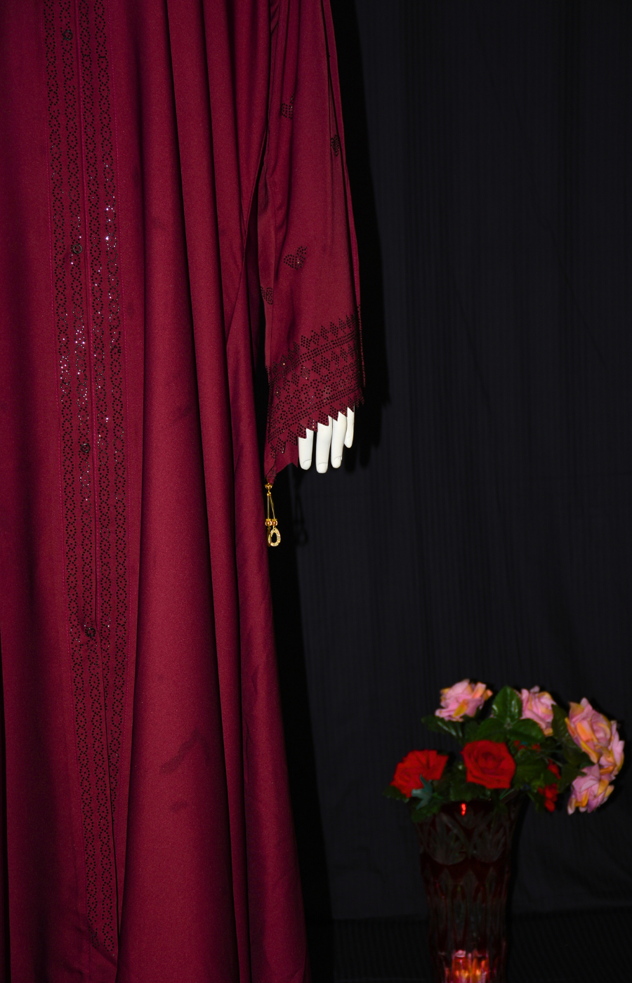 Front open Abaya with stone work