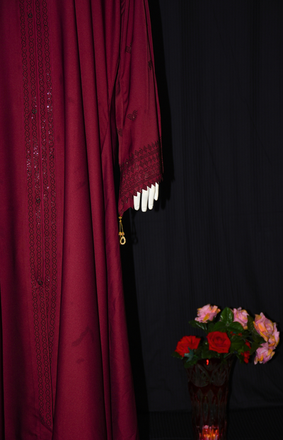 Front open Abaya with stone work
