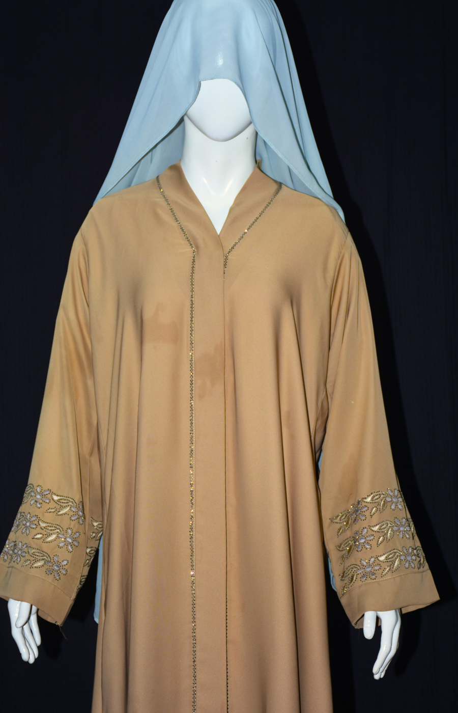 Front open Abaya with stone work