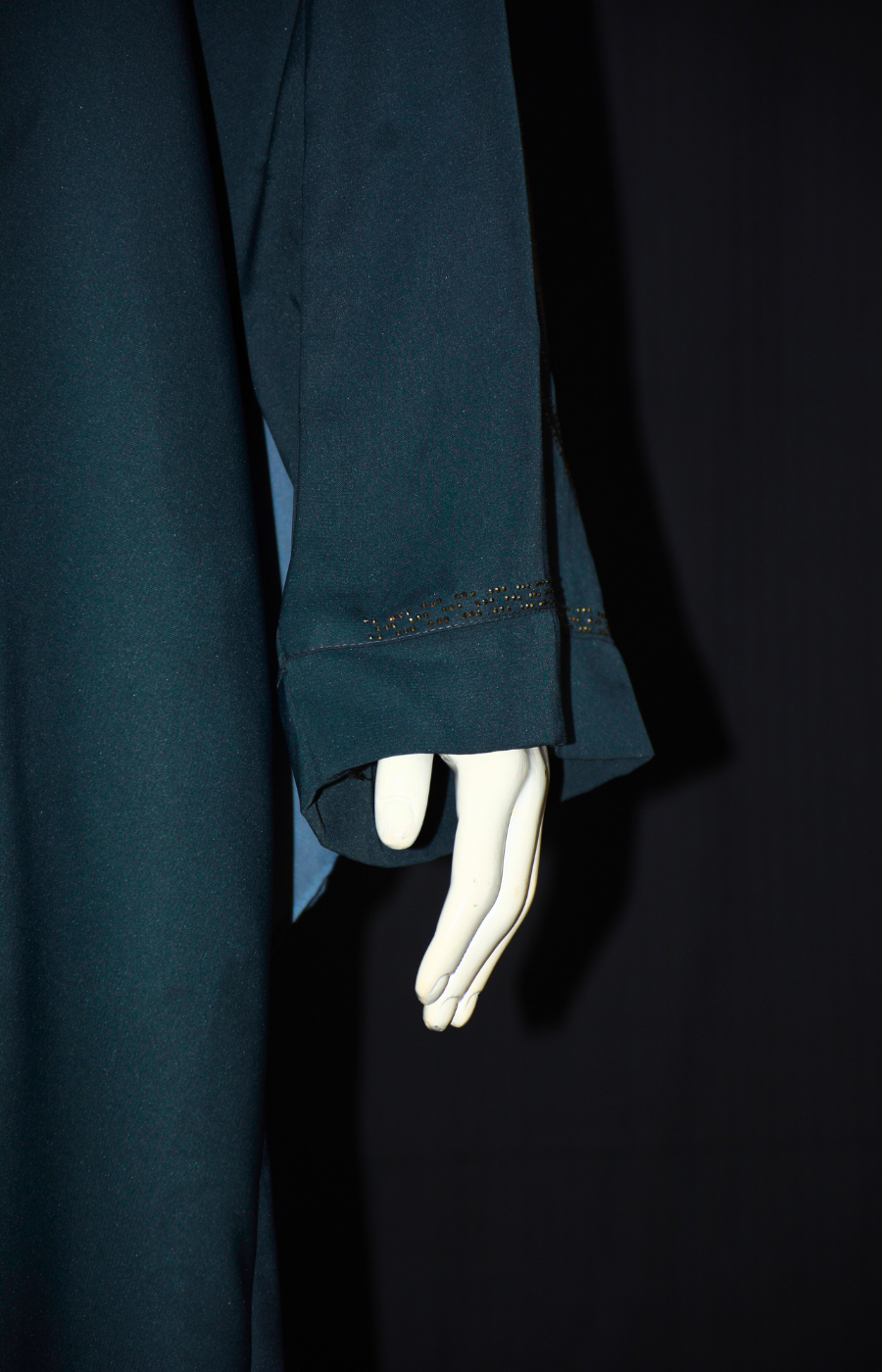 Front open Abaya with stone work & Stitched Hijab cap with Scarf.