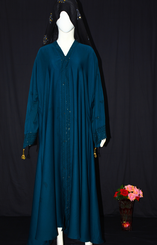 Front open Abaya with stone work