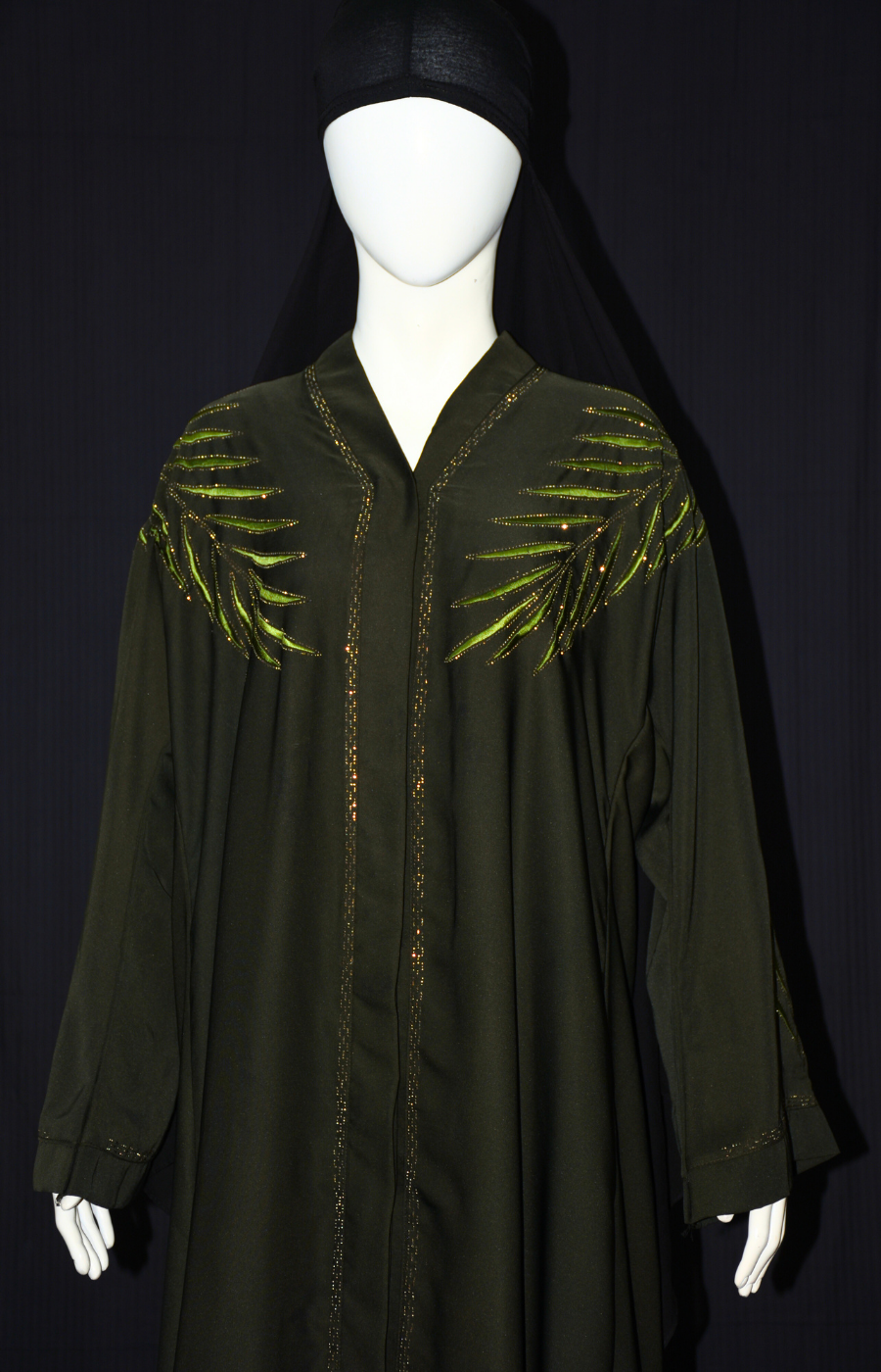 Front open Abaya with stone work