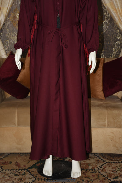 High-quality Nida fabric Abaya with Buttons and Tussles