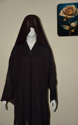 Front open Straight Abaya with stone work