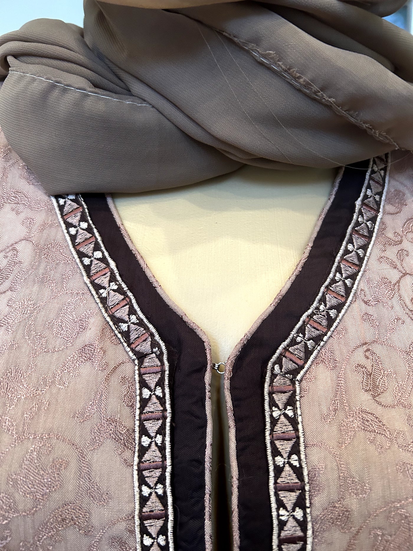 Front Open Abaya with Scarf