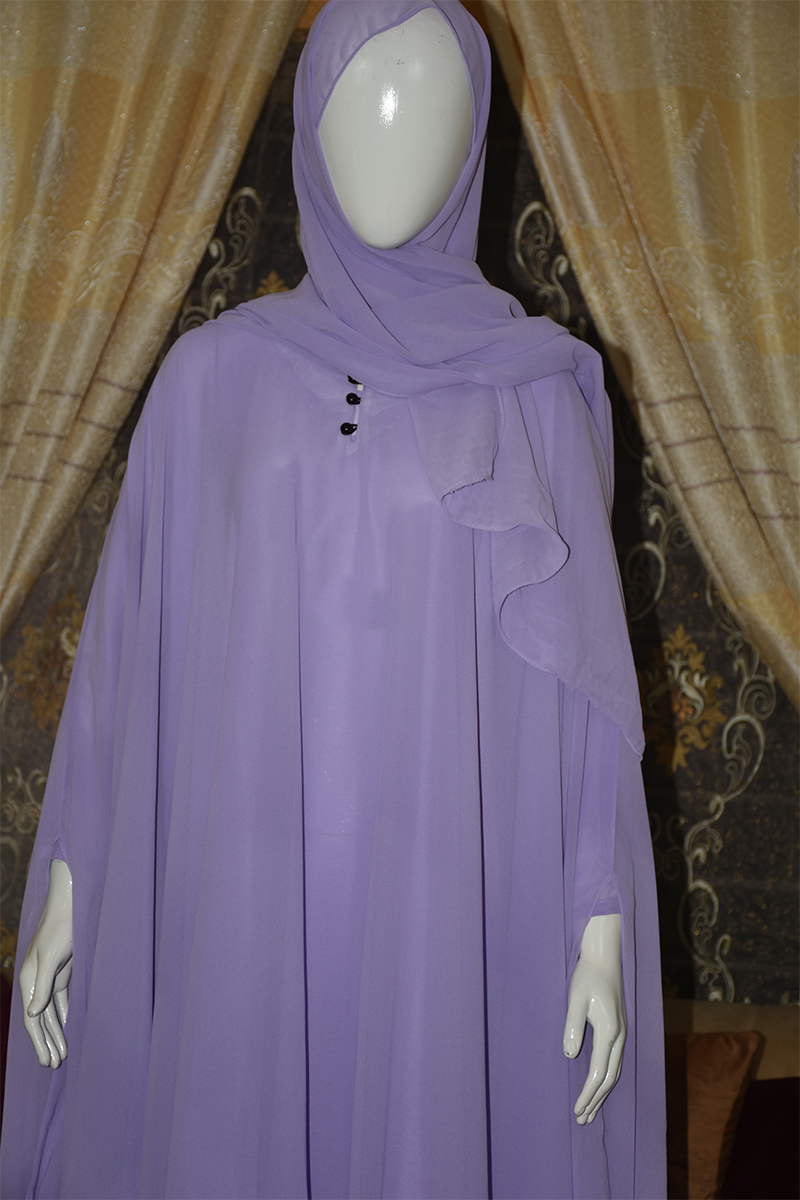 Chiffon butterfly Abaya with a separate upper and inner layer