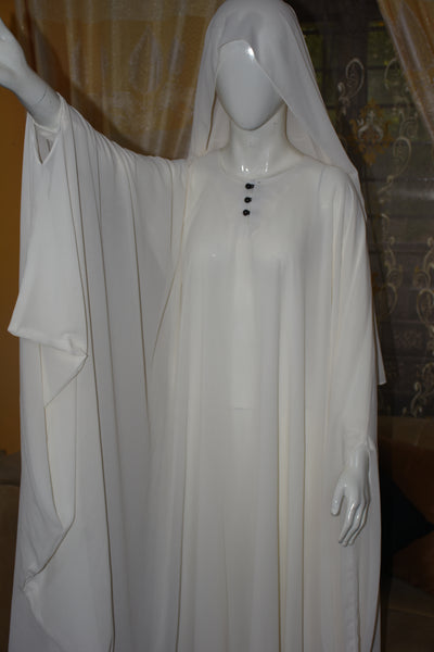 Chiffon butterfly Abaya with a separate upper and inner layer