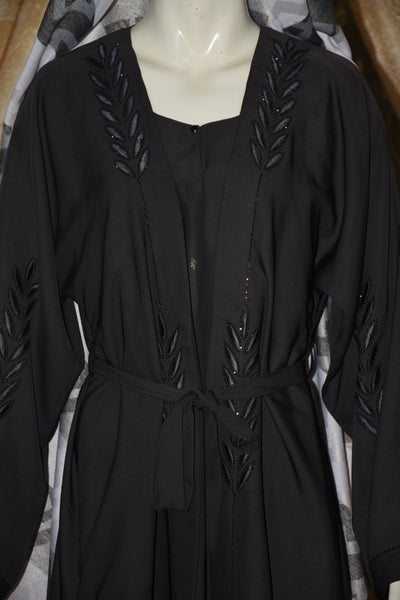 Plain Gown Abaya with Stone work and Embroidery