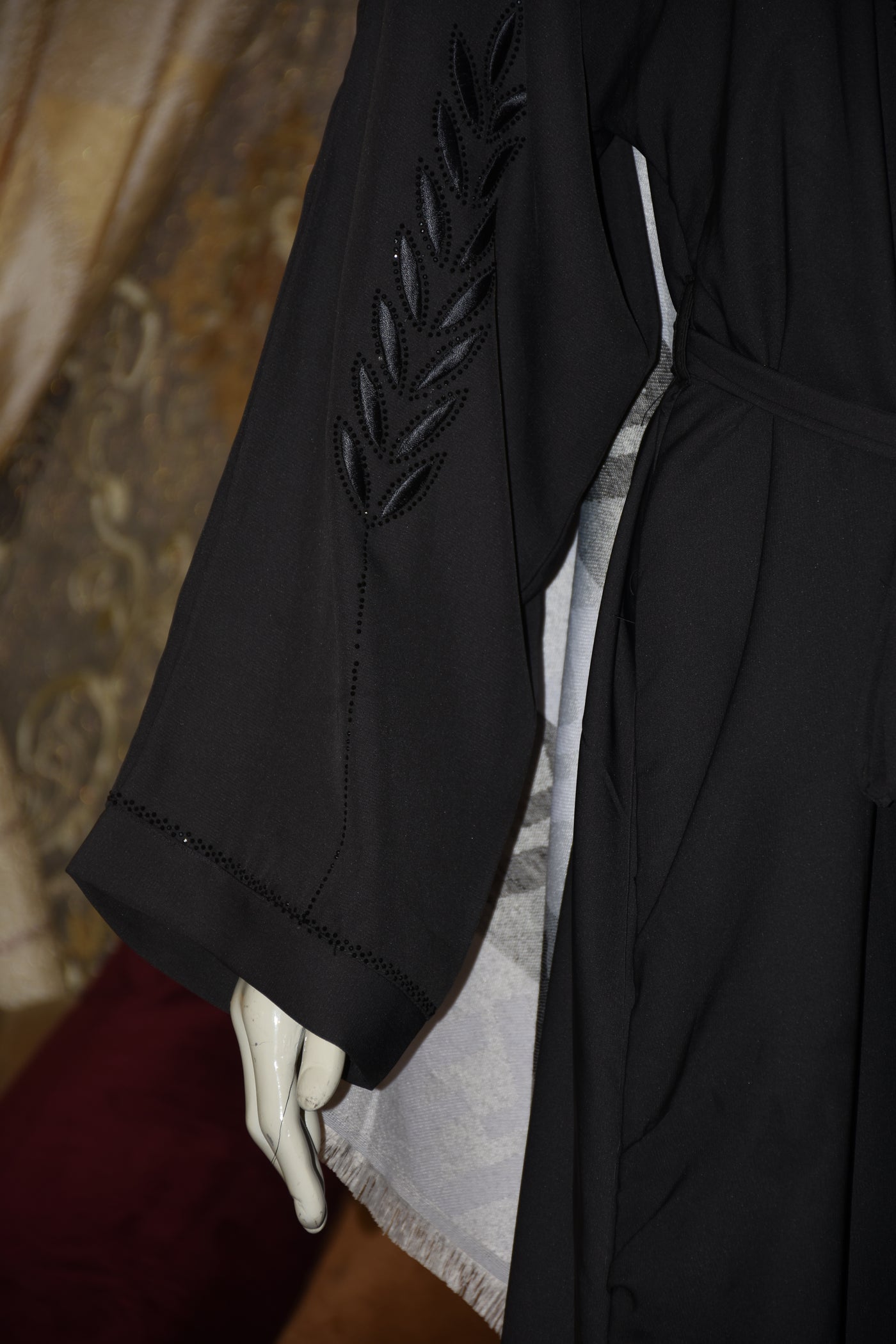 Plain Gown Abaya with Stone work and Embroidery
