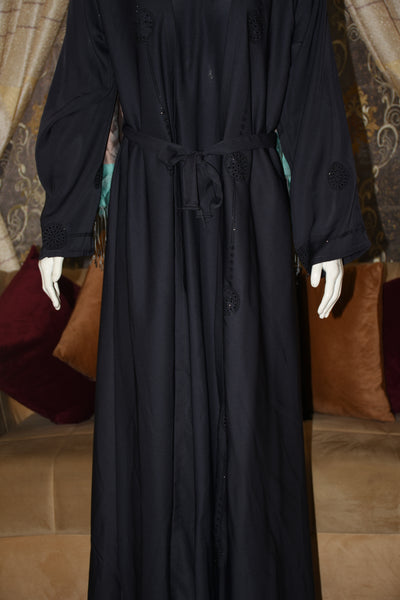 Nida fabric abaya with stitched gown