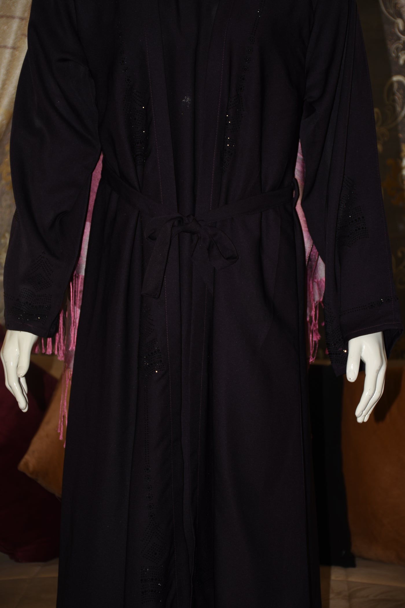 Nida fabric abaya with stitched gown