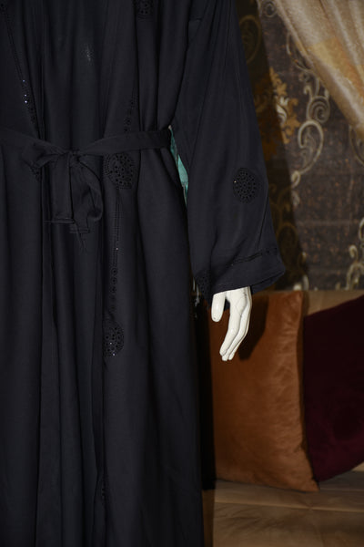 Nida fabric abaya with stitched gown