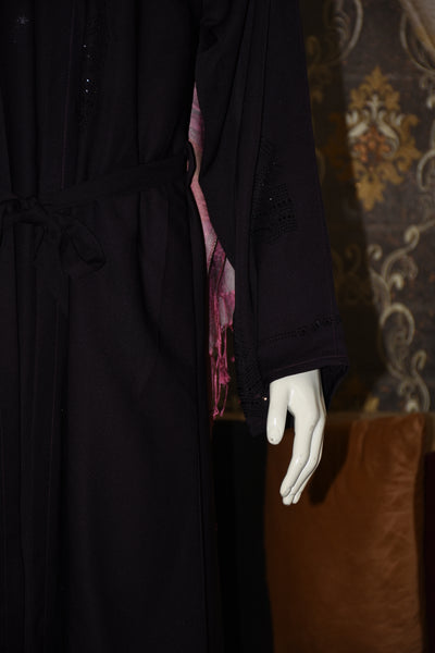 Nida fabric abaya with stitched gown