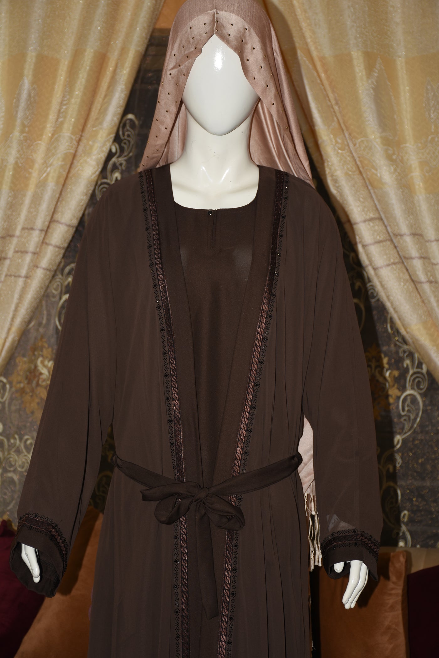 High-quality Nida fabric inner shirt with separate chiffon gown