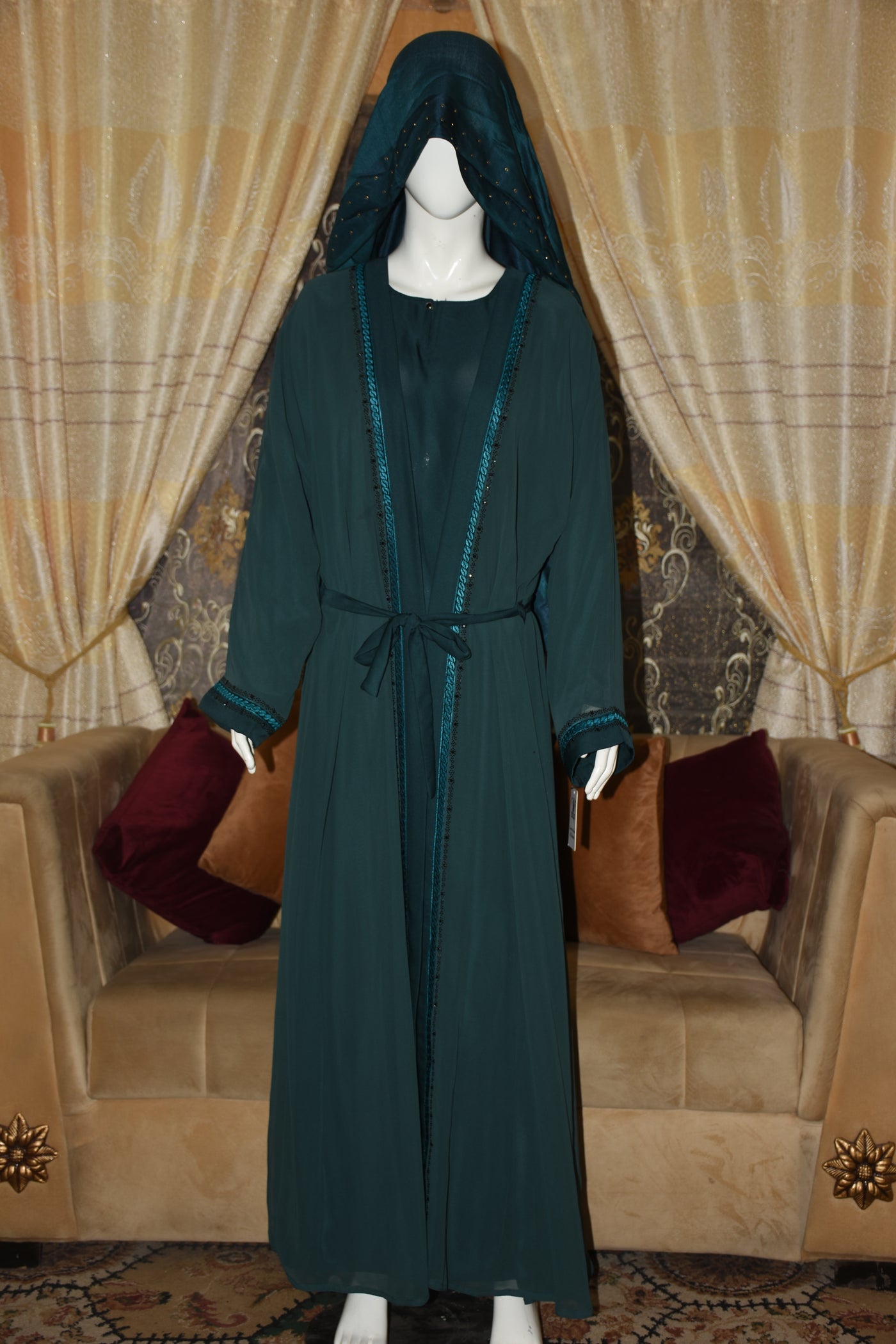 High-quality Nida fabric inner shirt with separate chiffon gown