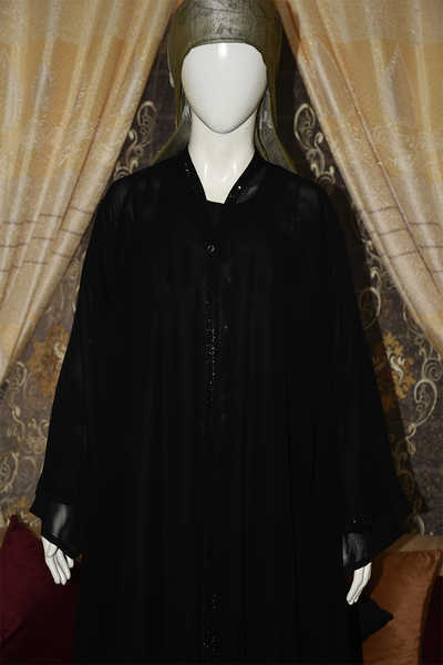 Chiffon Straight Abaya with a separate upper and inner layer