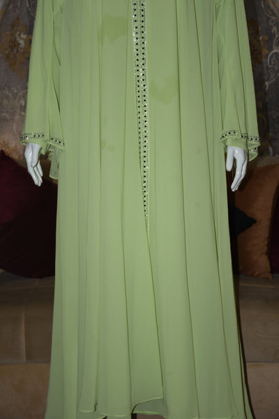 Chiffon Straight Abaya with a separate upper and inner layer