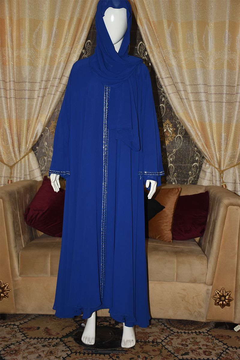 Chiffon Straight Abaya with a separate upper and inner layer