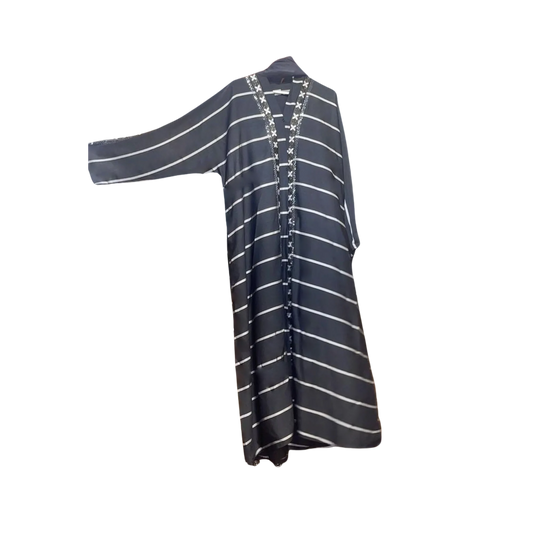 Plain Abaya with Stripes across