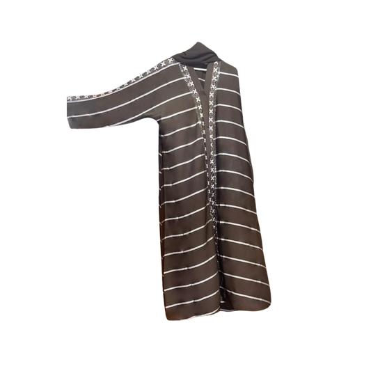 Plain Abaya with Stripes