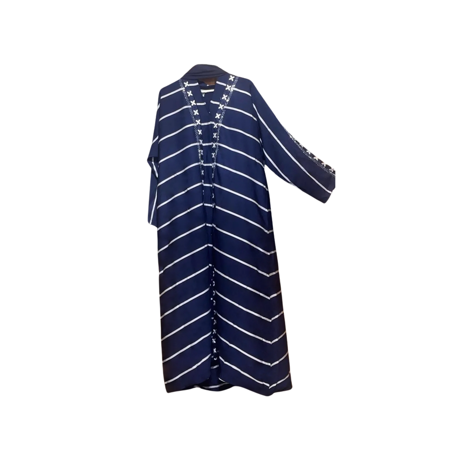 Plain Abaya with Stripes