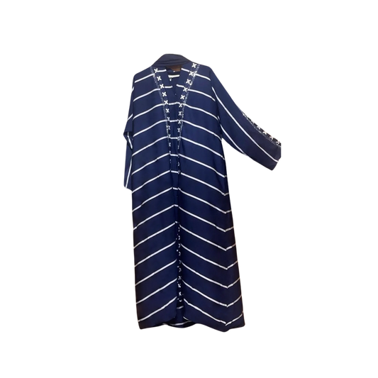 Plain Abaya with Stripes