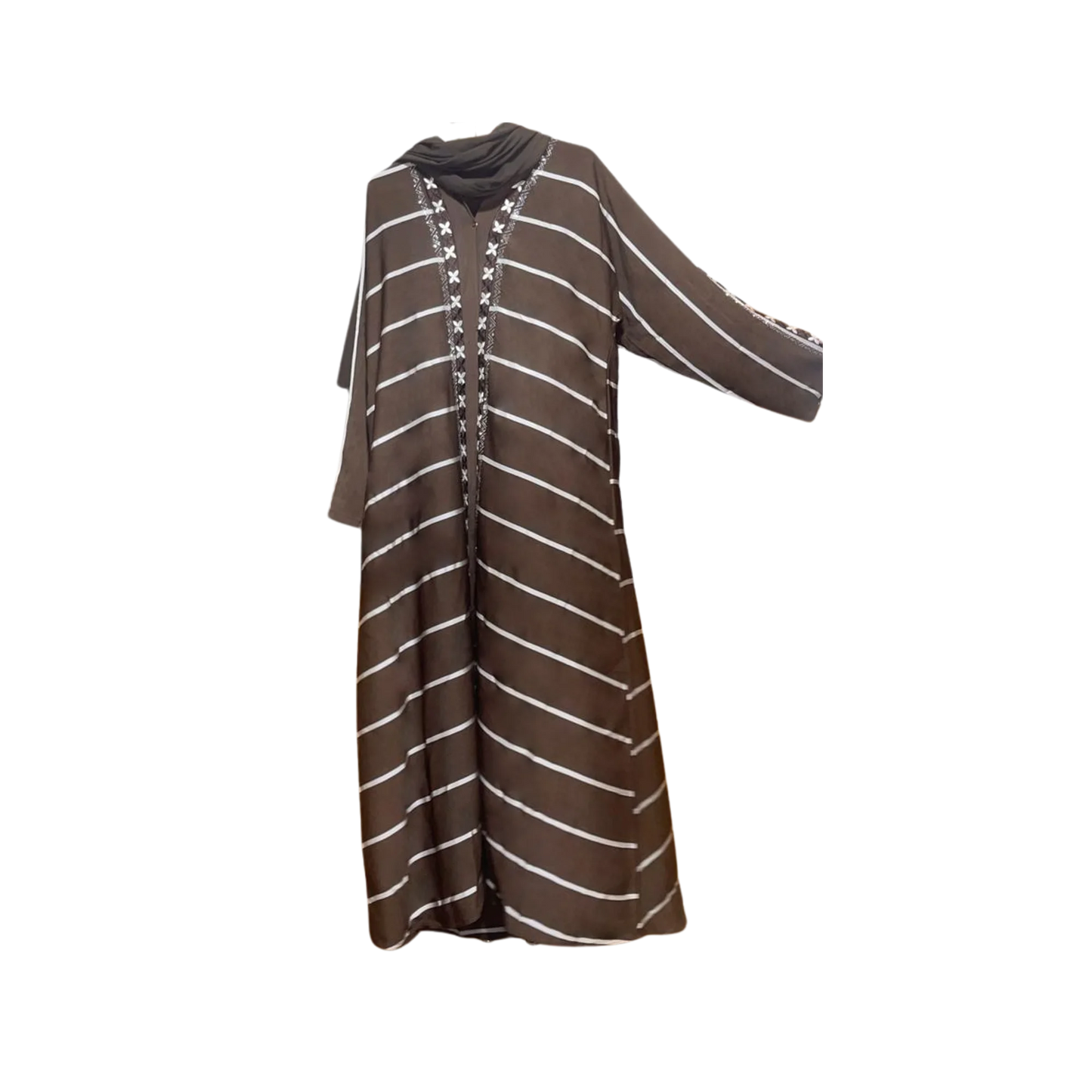 Plain Abaya with Stripes