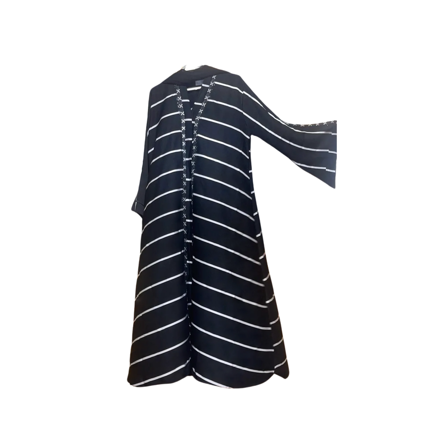 Plain Abaya with Stripes