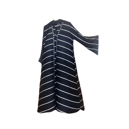 Plain Abaya with Stripes