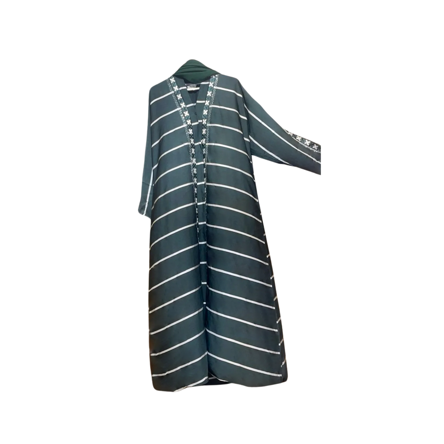 Plain Abaya with Stripes