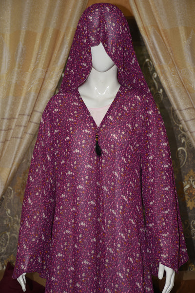 Chiffon printed Straight Abaya with separate upper and inner